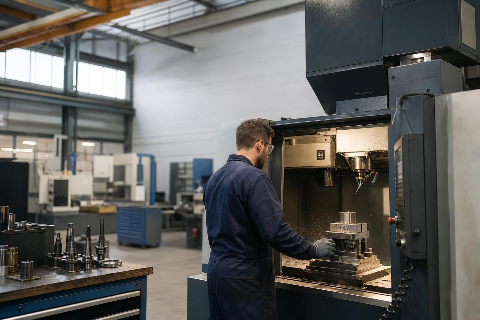 Cnc machining center at a commercial worksite, illustrating cnc machines financing no money down: what to expect