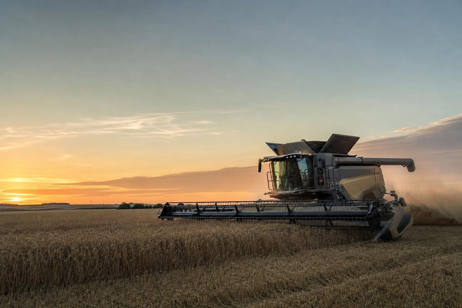 Combine harvester at a commercial worksite, illustrating combines financing qualify for: what to expect