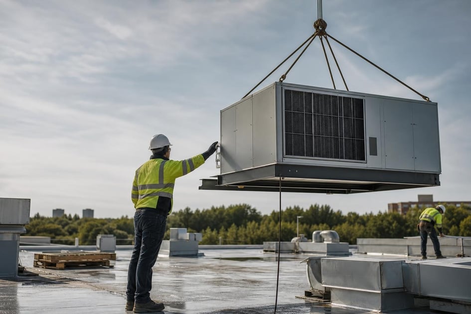 Commercial hvac system at a commercial worksite, illustrating commercial hvac system financing cost: what to expect