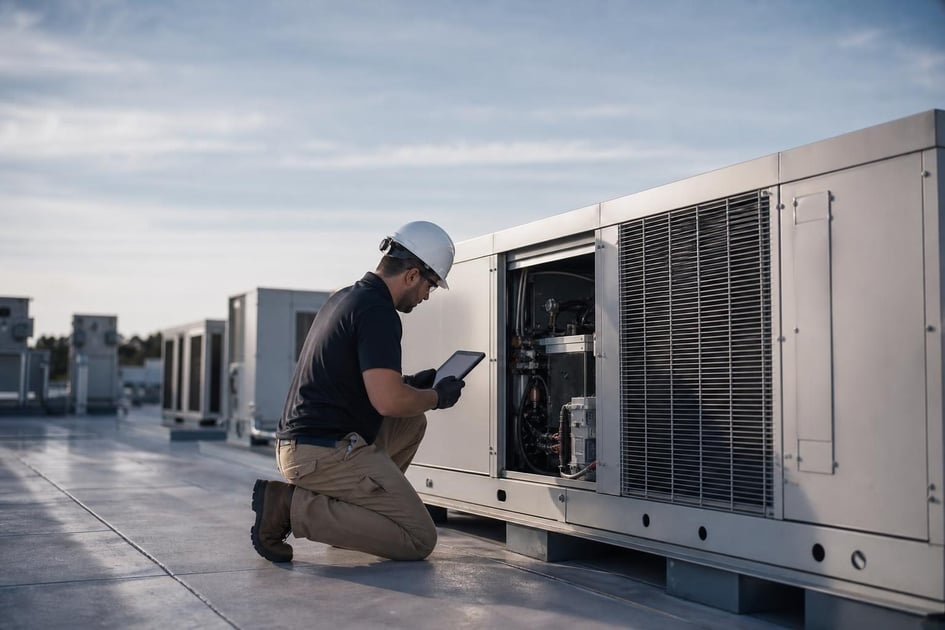 Commercial hvac units at a commercial worksite, illustrating commercial hvac system financing qualify for: what to expect