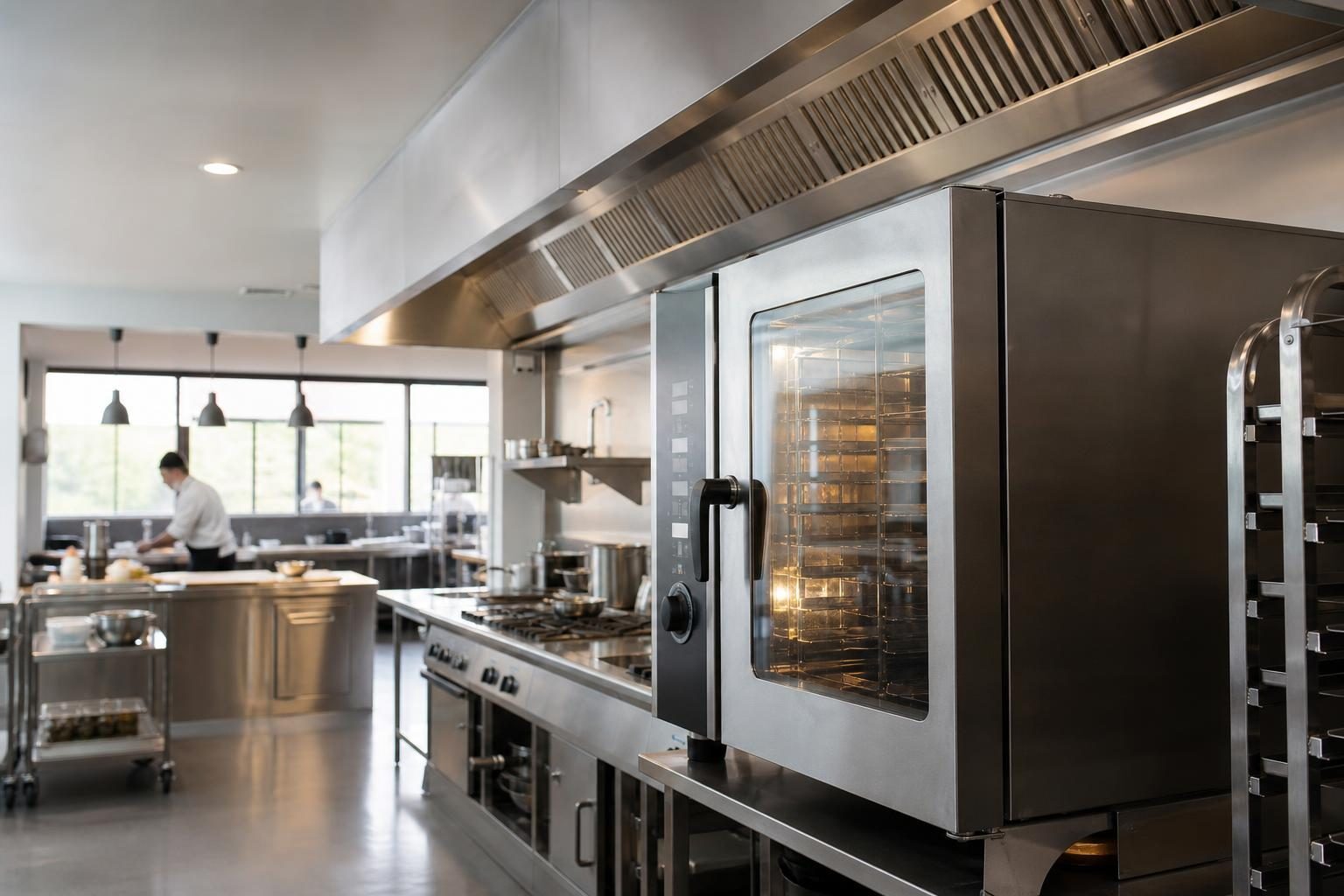 Commercial convection oven at a commercial worksite, illustrating commercial ovens financing in ohio