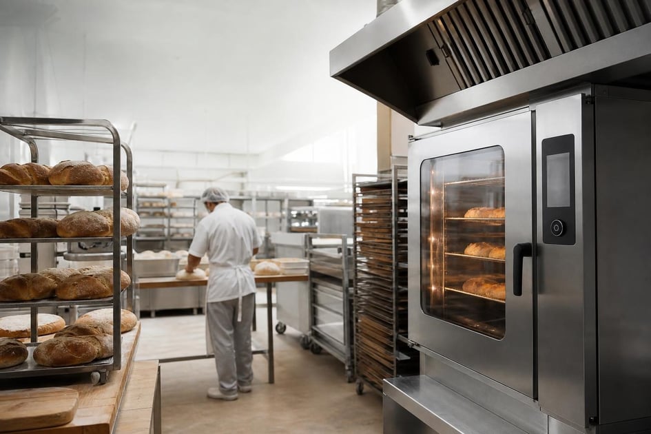 Commercial convection oven at a commercial worksite, illustrating commercial ovens financing with no down payment: what to expect