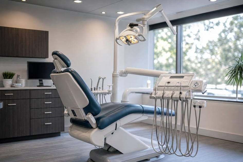 Dental chairs at a commercial worksite, illustrating dental chairs financing bad credit: what to expect