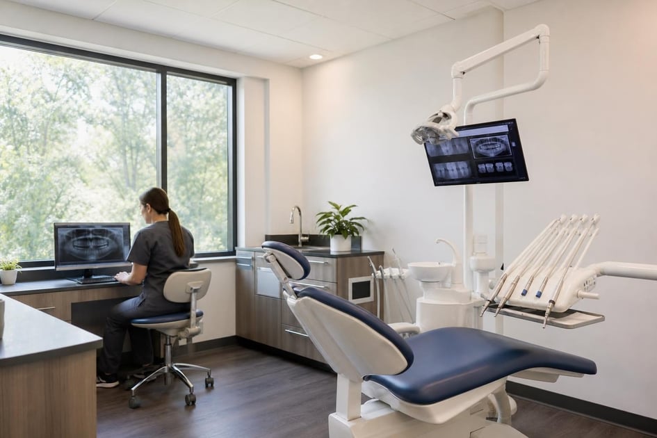 Dental operatory at a commercial worksite, illustrating dental equipment financing for small business