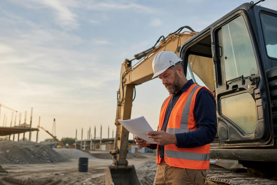 Heavy equipment at a commercial worksite, illustrating efa vs capital lease: which is right for your business?