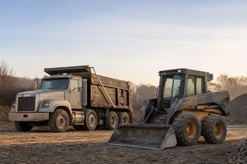 Construction equipment financing at a commercial worksite, illustrating equipment financing bad credit: complete guide