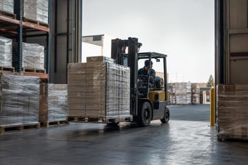 Forklifts at a commercial worksite, illustrating forklifts financing for small business: what to expect