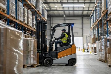 Forklifts at a commercial worksite, illustrating forklifts financing rates: what to expect