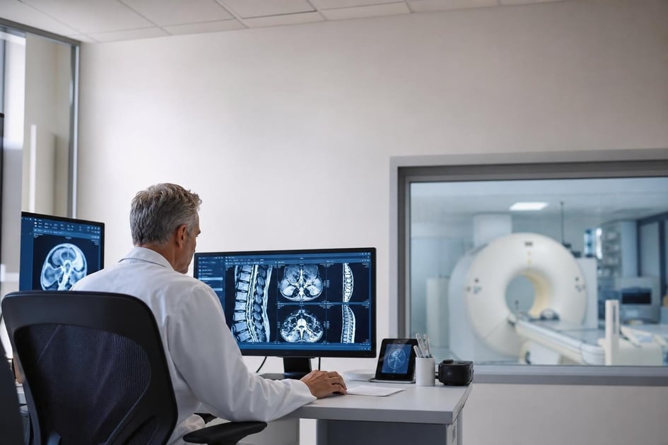 Diagnostic imaging equipment at a commercial worksite, illustrating healthcare equipment financing bad credit