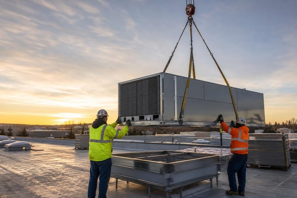 Commercial hvac rooftop units at a commercial worksite, illustrating hvac equipment financing qualify for: what contractors need to know