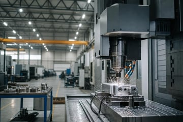 Cnc machining center at a commercial worksite, illustrating manufacturing equipment financing requirements