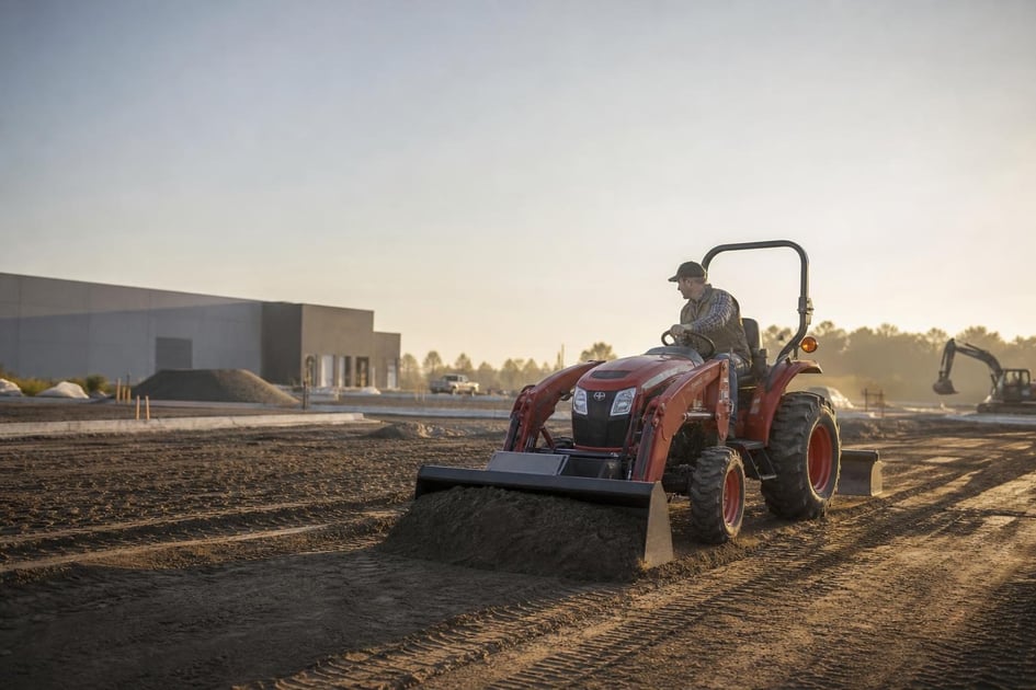 Tractor at a commercial worksite, illustrating tractors financing for small business: what to expect
