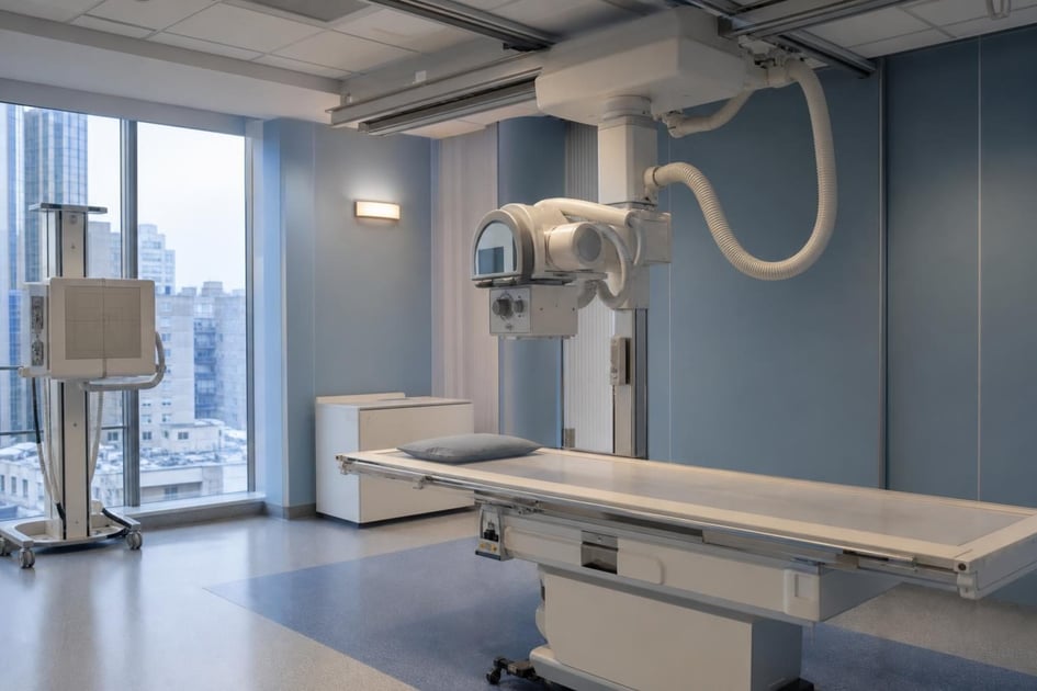 Digital x-ray machine at a commercial worksite, illustrating x ray machine financing qualify for: what to expect