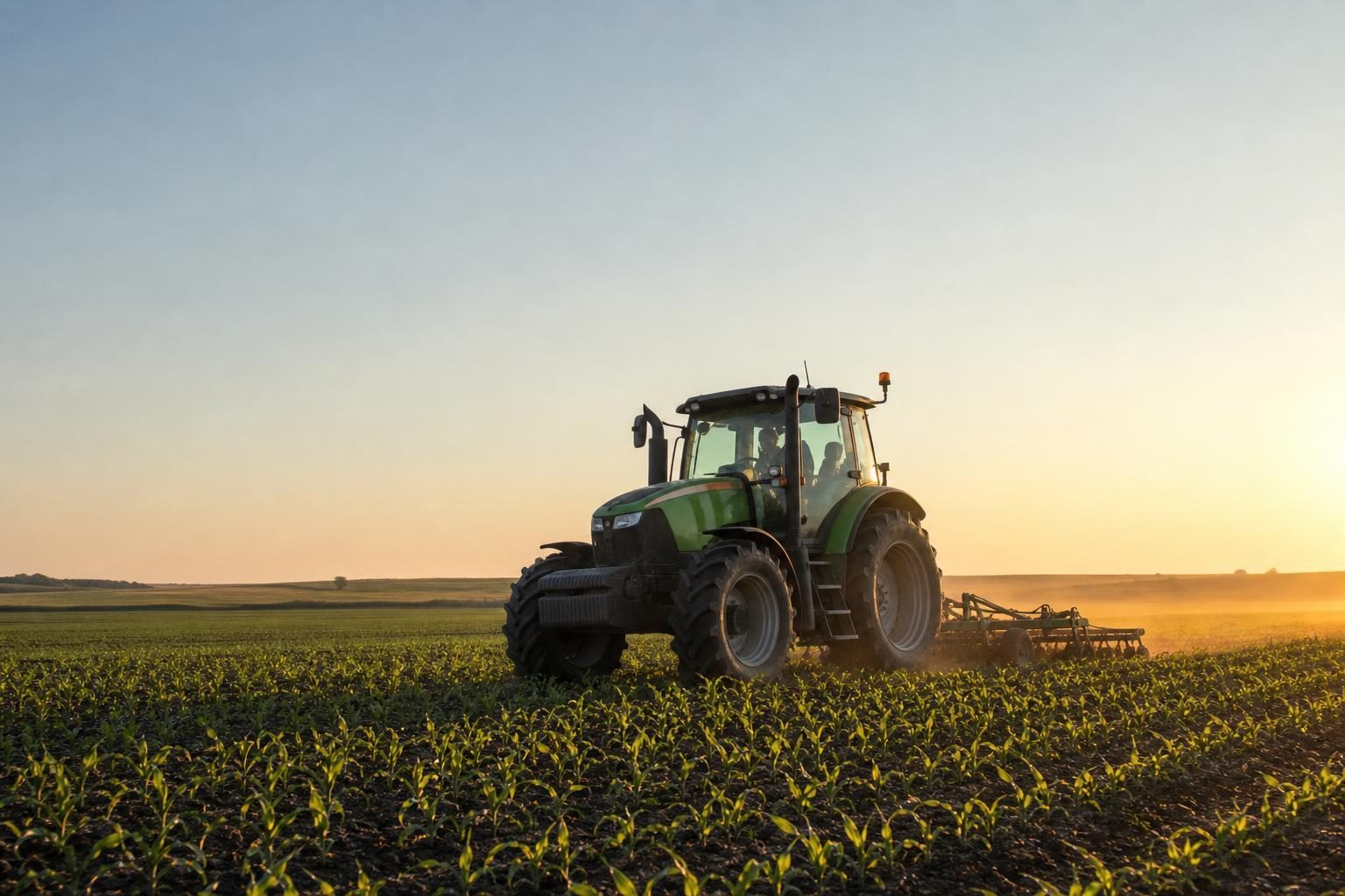 Tractor at a commercial worksite, illustrating agriculture equipment financing for small business
