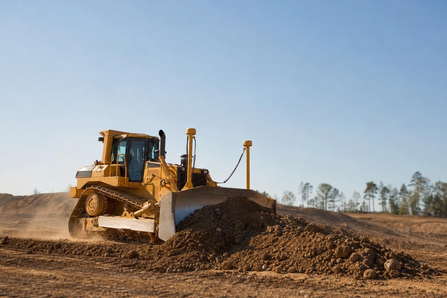 Bulldozer at a commercial worksite, illustrating bulldozers financing qualify for: what to expect