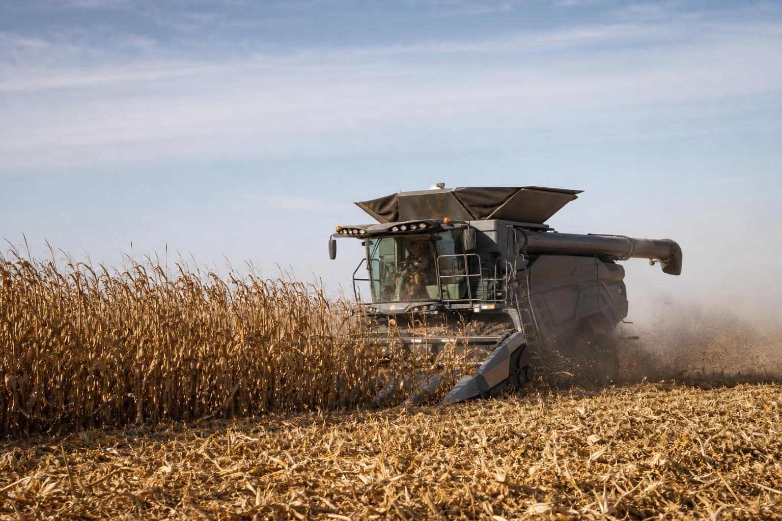 Combine harvester at a commercial worksite, illustrating combines financing bad credit: what to expect