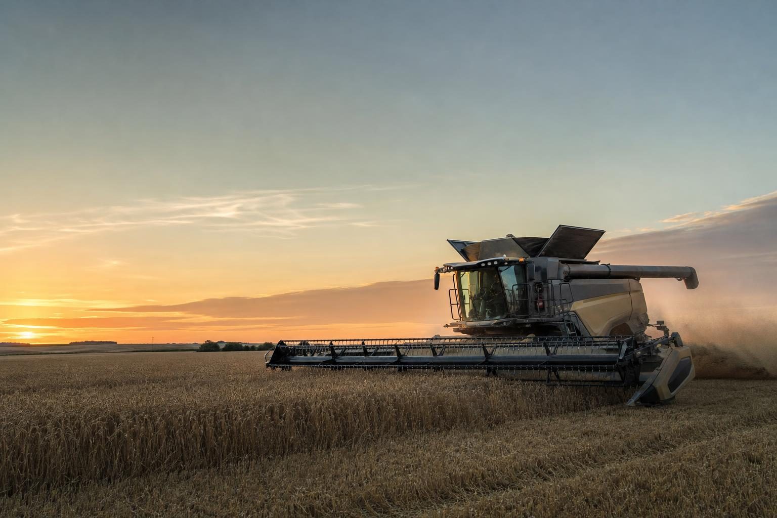 Combine harvester at a commercial worksite, illustrating combines financing qualify for: what to expect