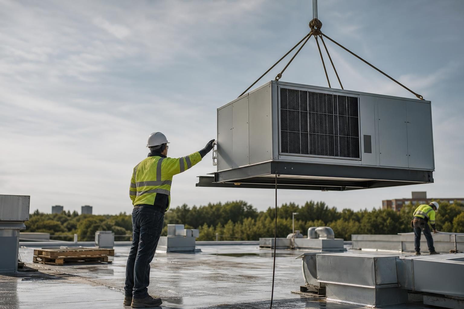 Commercial hvac system at a commercial worksite, illustrating commercial hvac system financing cost: what to expect