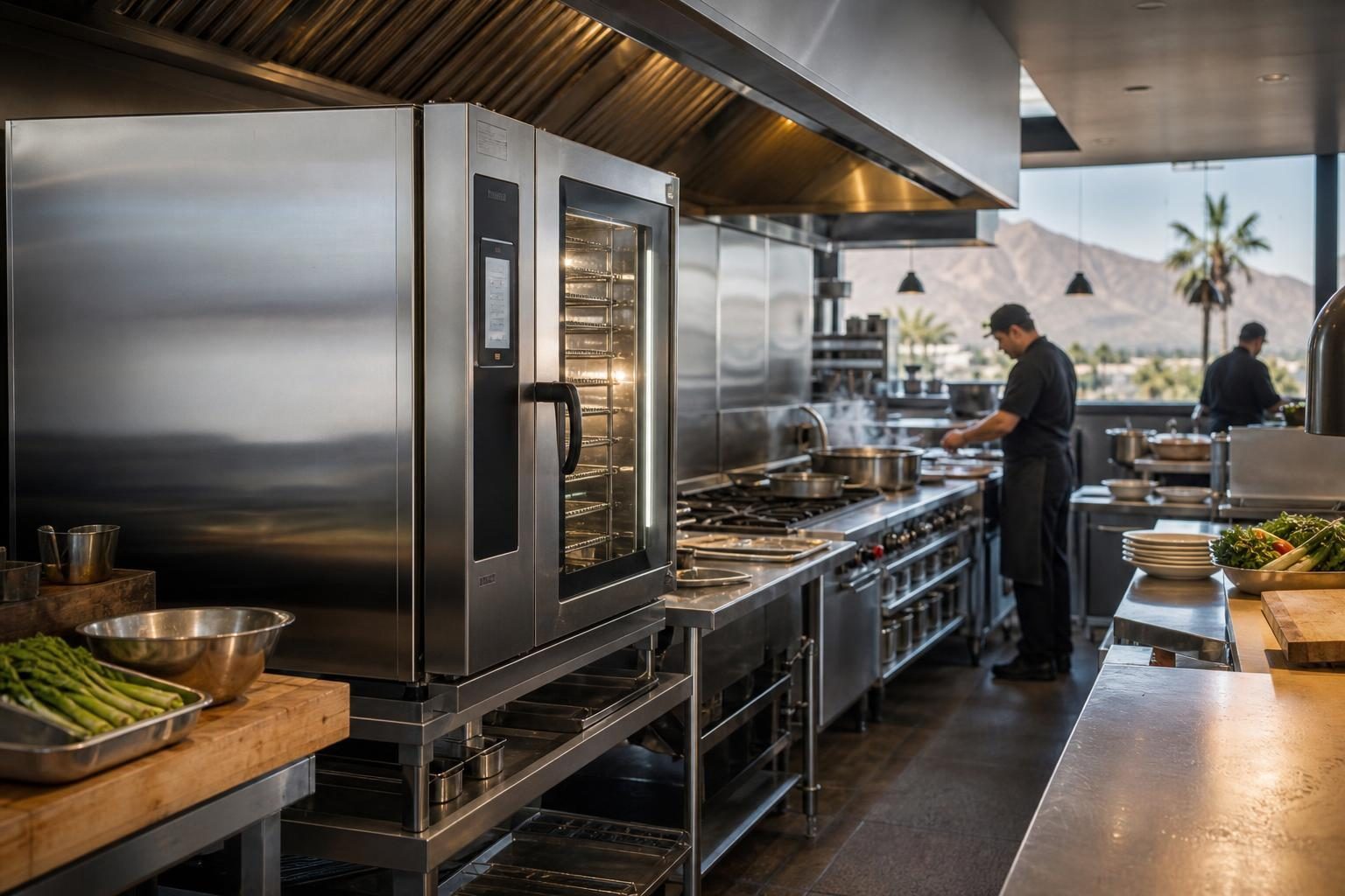 Commercial oven at a commercial worksite, illustrating commercial ovens financing in california