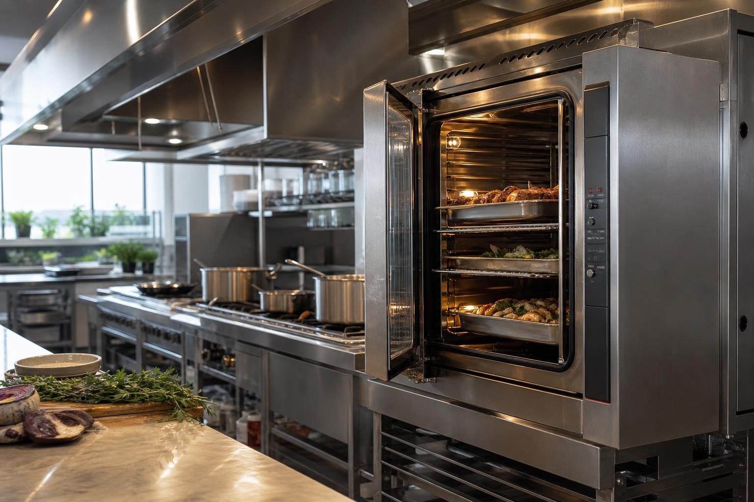 Commercial convection oven at a commercial worksite, illustrating commercial ovens financing no money down: what to expect