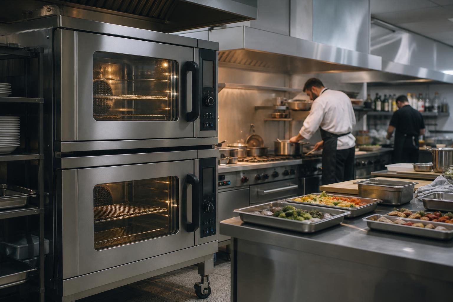 Commercial convection oven at a commercial worksite, illustrating commercial ovens financing rates: what to expect