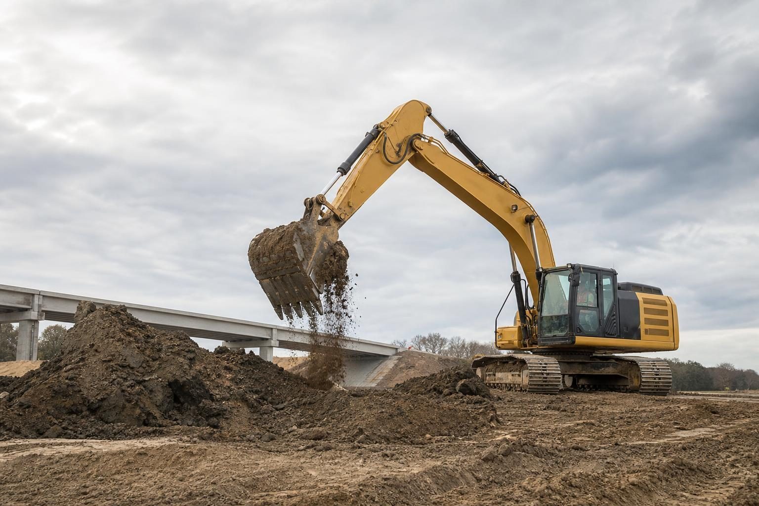 Excavators at a commercial worksite, illustrating equipment financing in louisiana: rates, terms and how to qualify