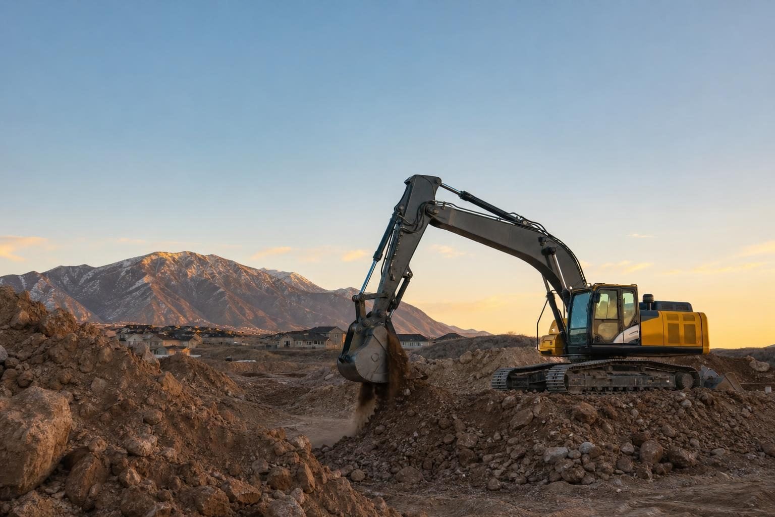 Heavy equipment at a commercial worksite, illustrating equipment financing in utah: rates, terms and how to qualify