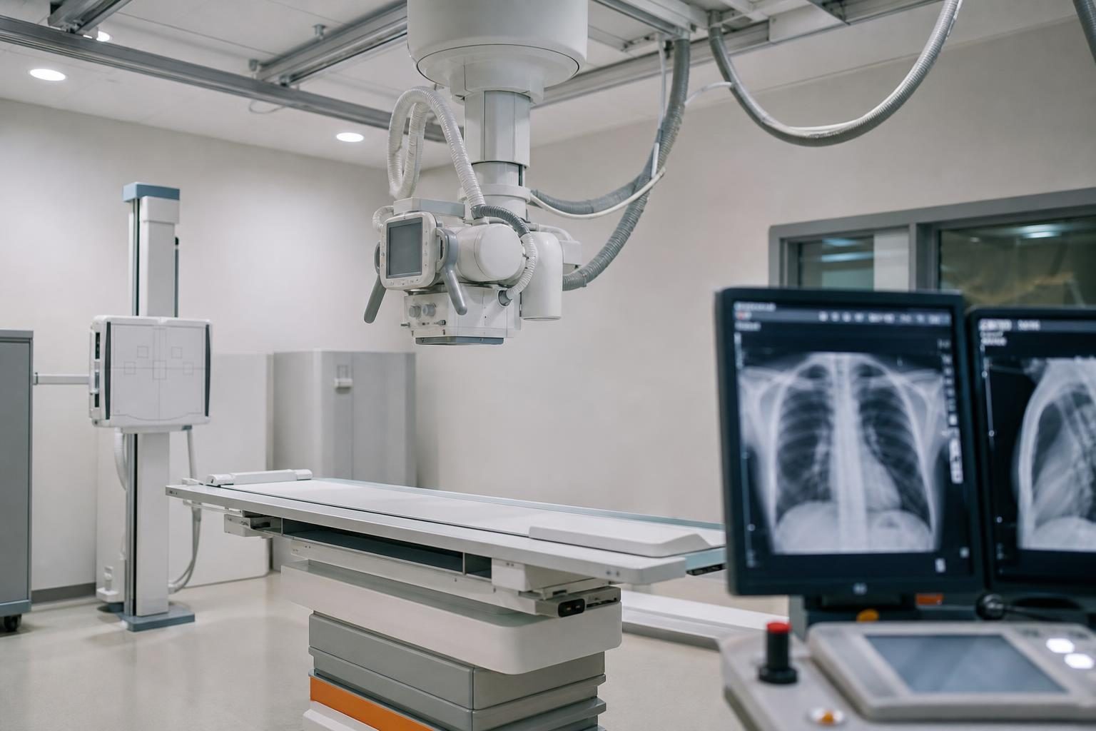 Diagnostic imaging equipment at a commercial worksite, illustrating healthcare equipment financing cost