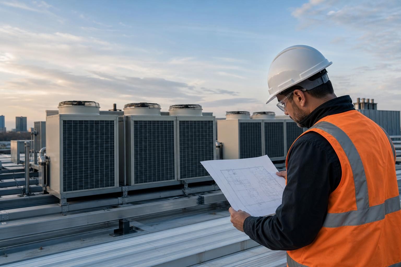 Commercial hvac unit at a commercial worksite, illustrating hvac equipment financing requirements: what contractors need to know in 2026