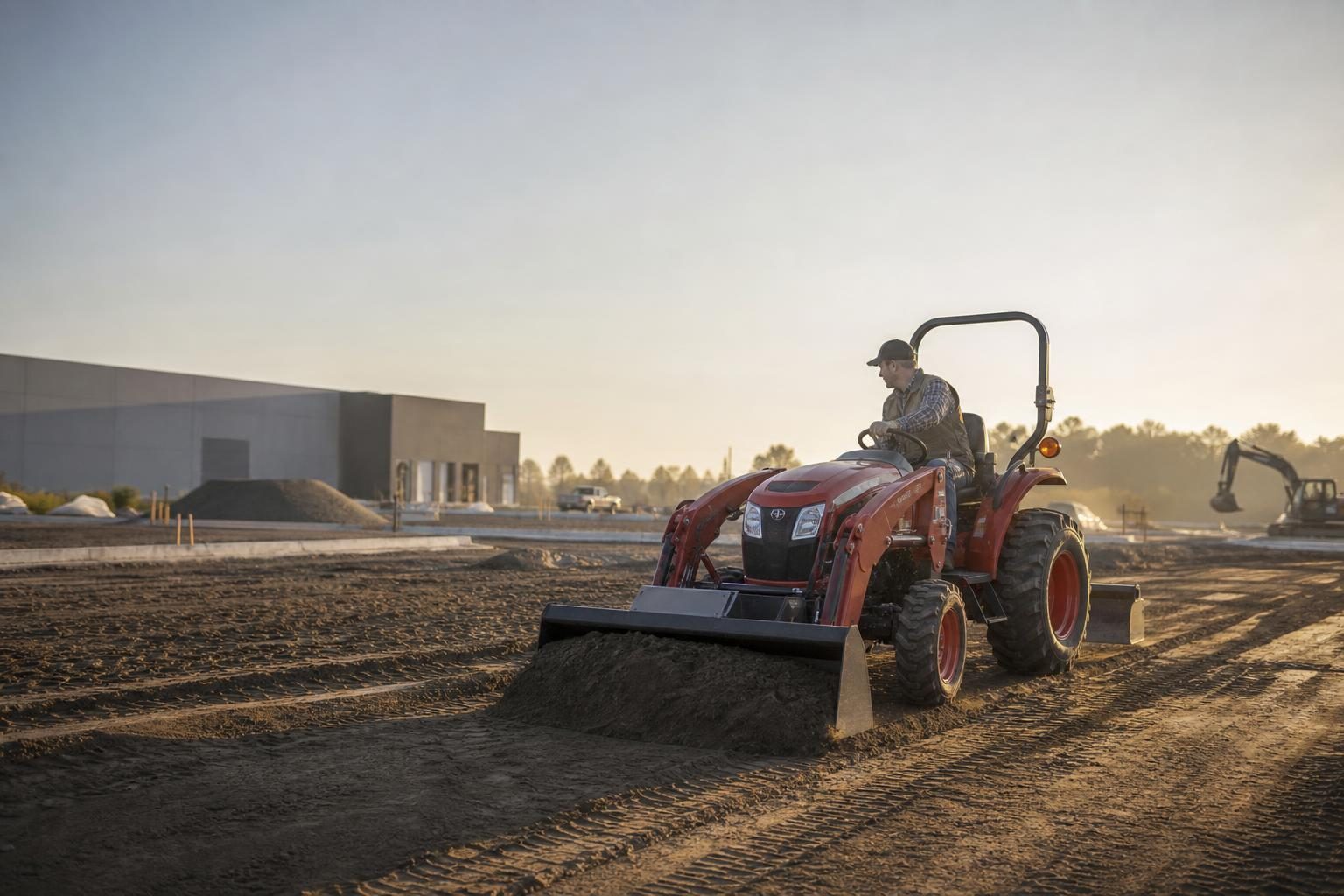 Tractor at a commercial worksite, illustrating tractors financing for small business: what to expect