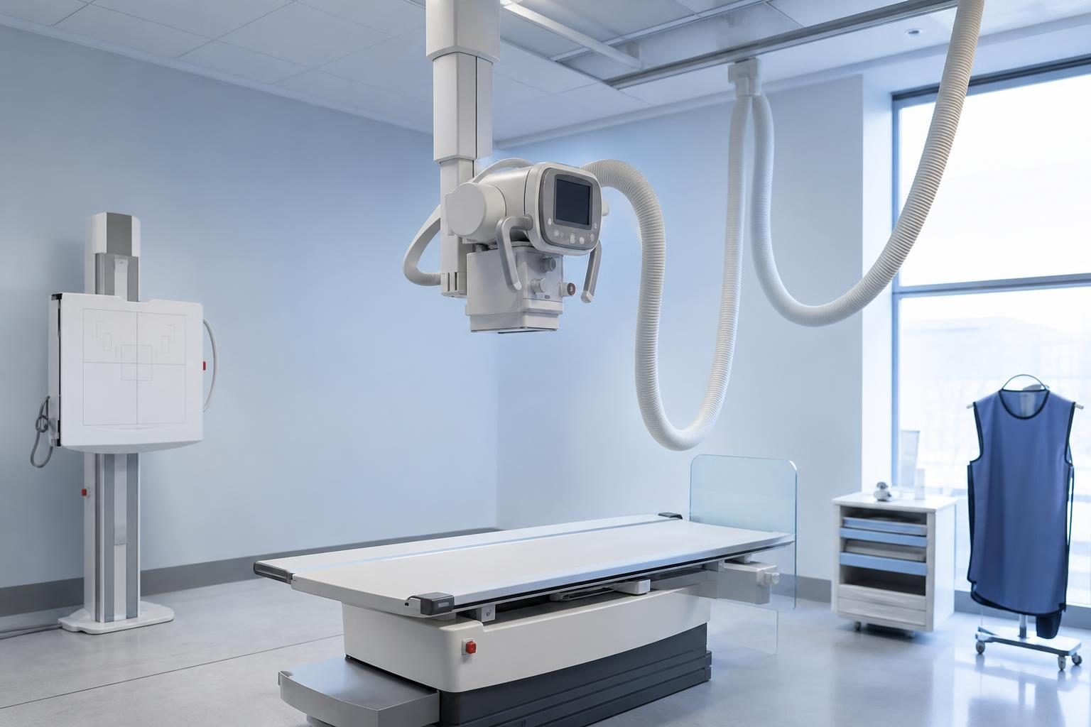 Digital x-ray machine at a commercial worksite, illustrating x ray machine financing rates: what to expect